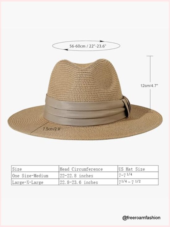 Wide Brim Straw Fedora Roll up Hat Beach Sun Hat UPF50+ main image 6
